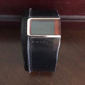 Diesel digital watch black leather wrap band
